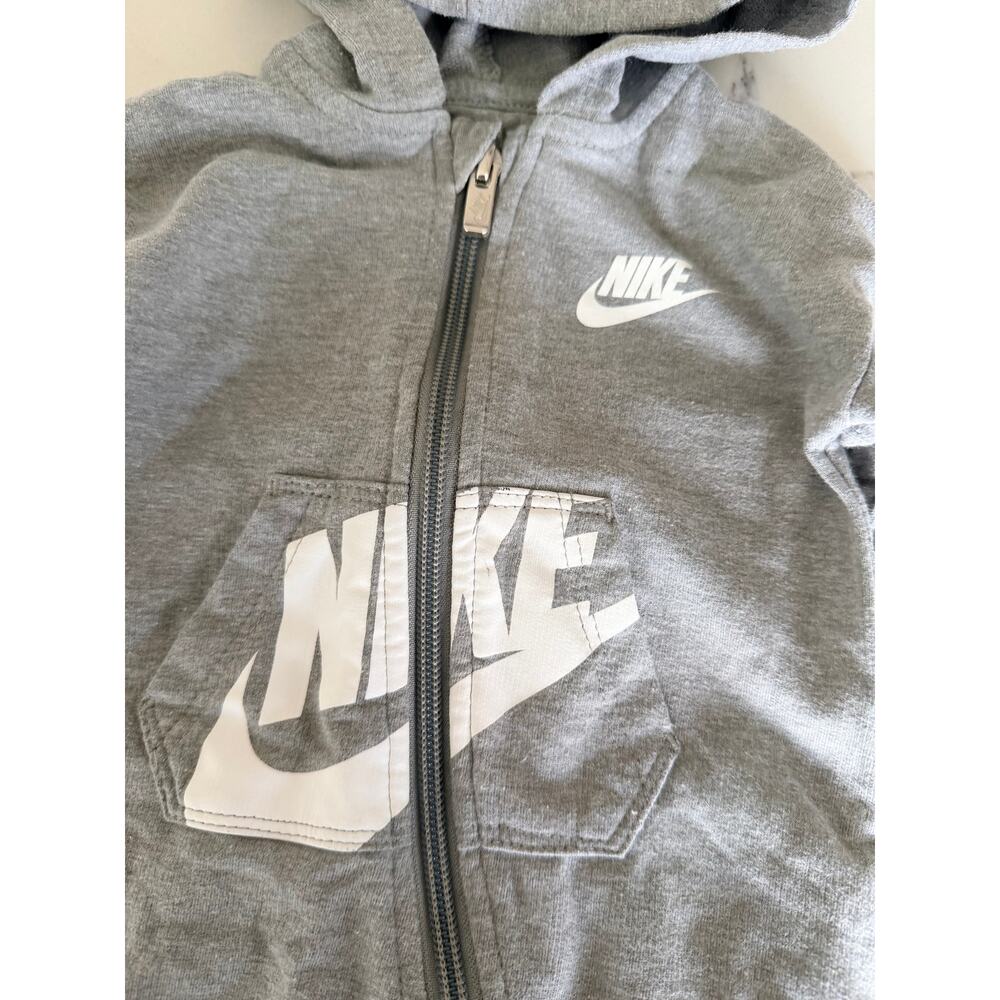 Nike Baby Hooded Coverall - Dark Grey Heather 3M - Picture 3 of 6